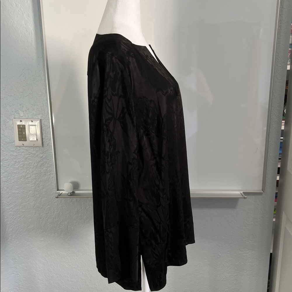 Chico's Elegant Black Long Sleeve Blouse 2 - Picture 5 of 9